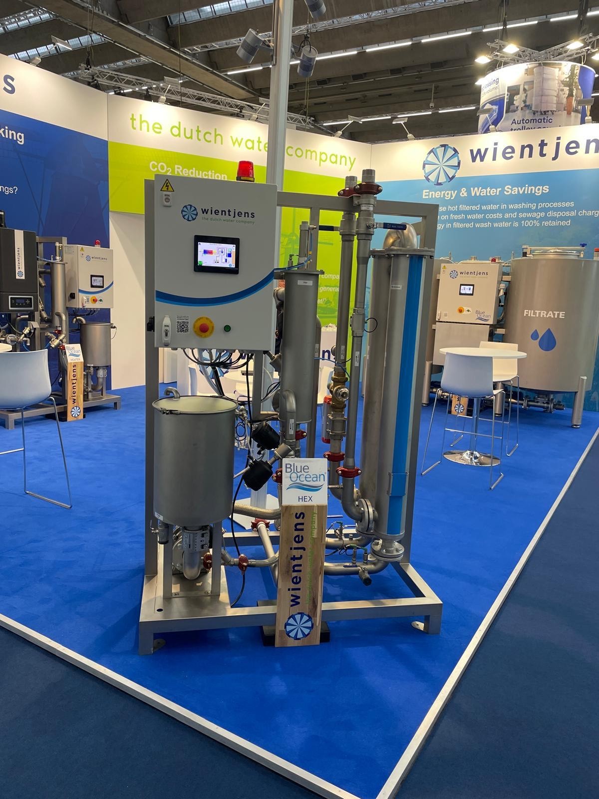 Wientjens AquaMiser 3 water recovery system - industrial water recycling unit that reduces water consumption by 45-65% in commercial laundries