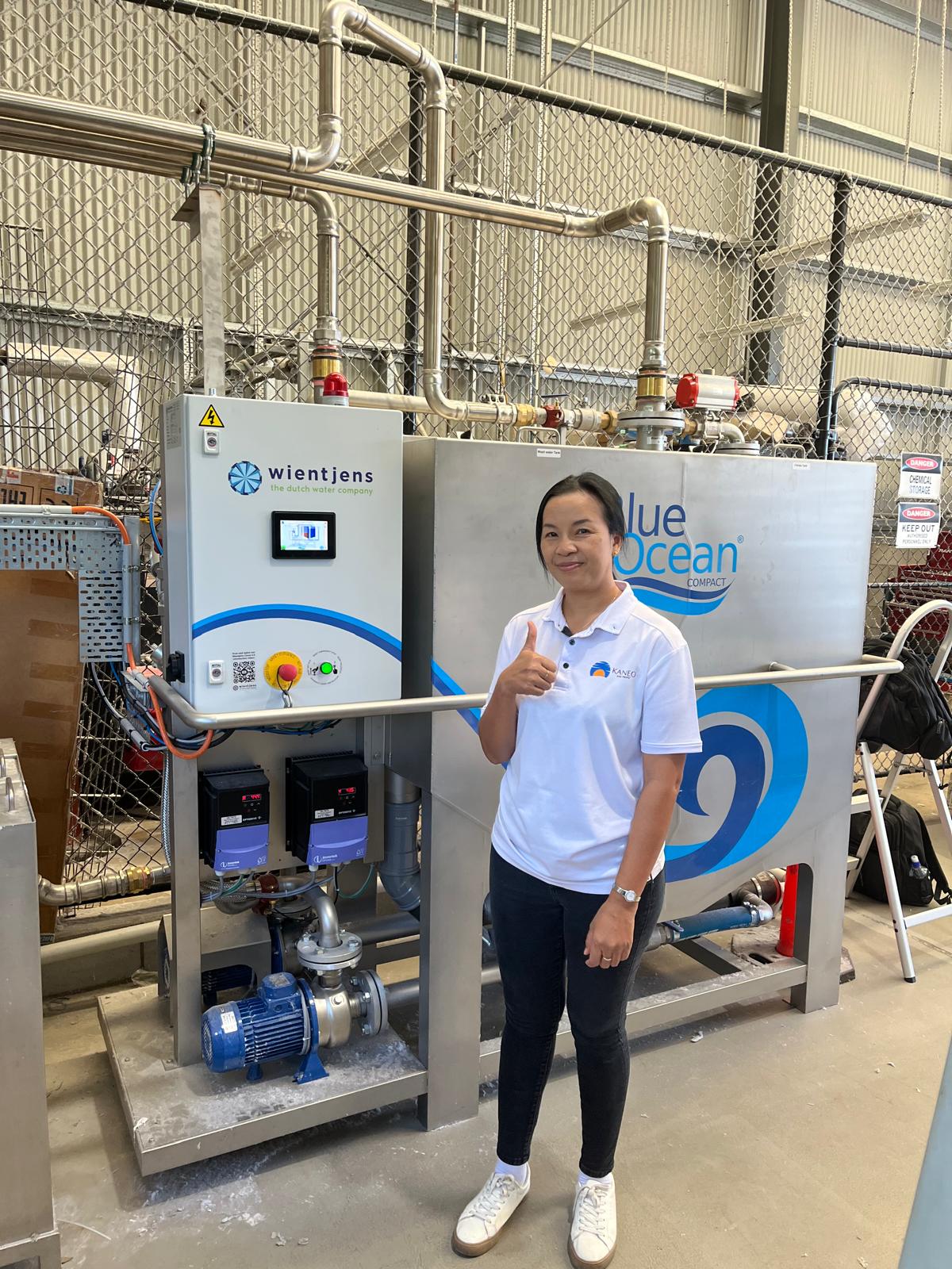 Commercial laundry facility with Wientjens water recovery system installed - Kaneo Asia Pacific helps businesses reduce water usage by up to 50%