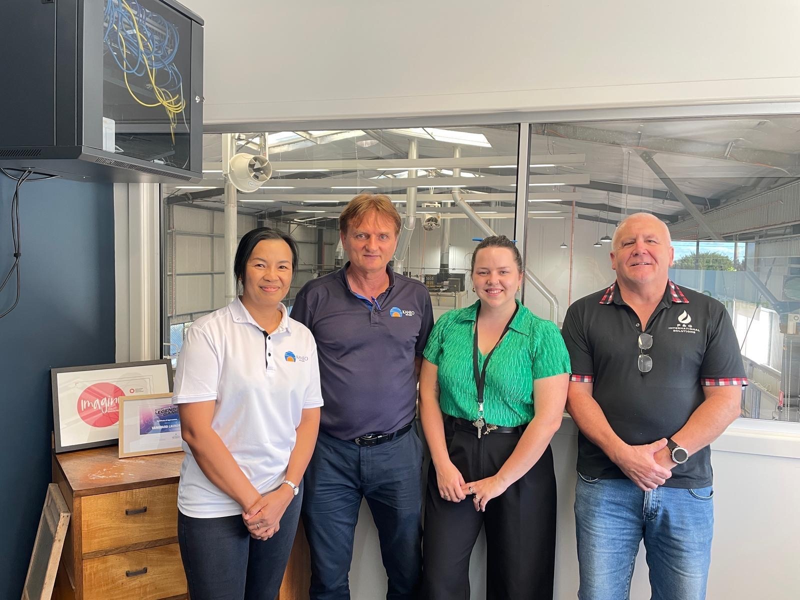 Kaneo Asia Pacific consulting team at a commercial laundry facility - providing water and energy recovery solutions, plant design, and business improvement services across Australia, New Zealand, and Southeast Asia